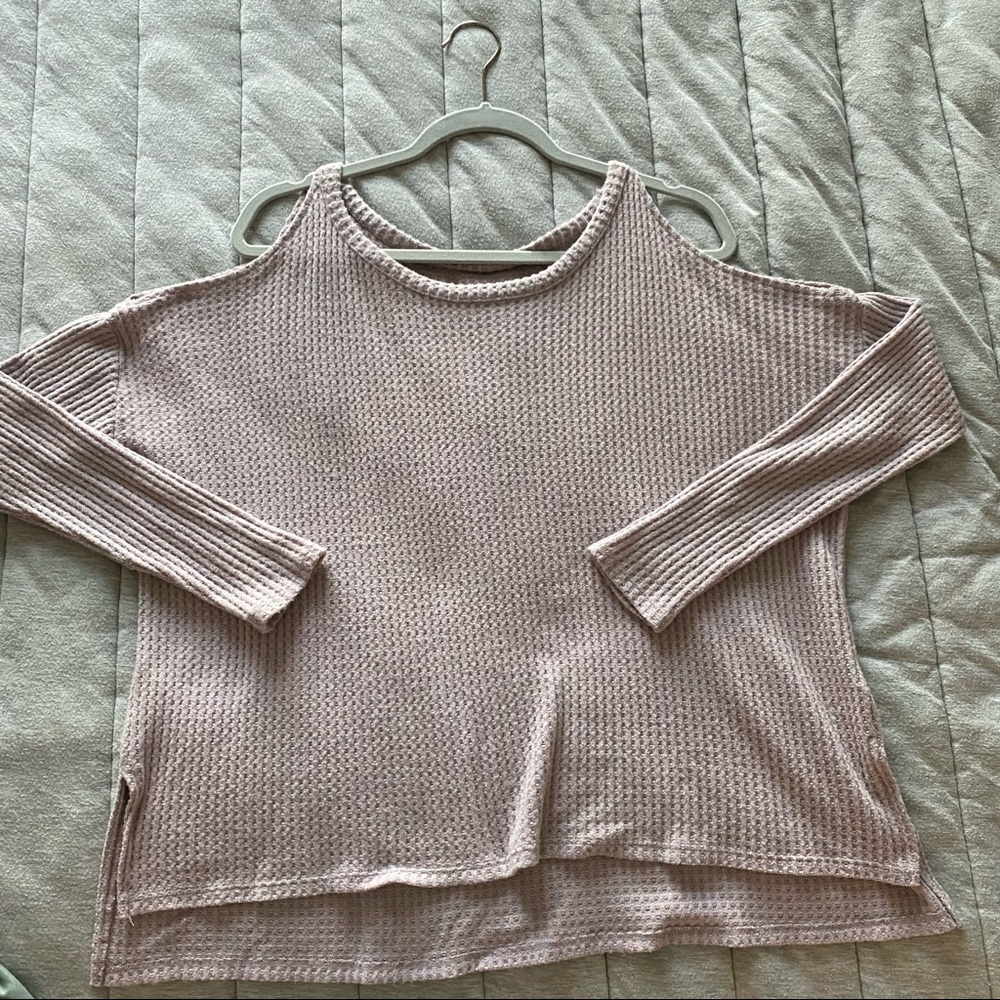 American Eagle Lilac Cold Shoulder Sweater